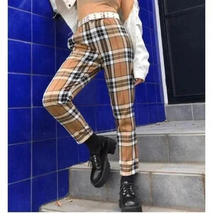 Love Too True Ashley Trousers Nova Check Print Pants Size XS 0/2 UK6